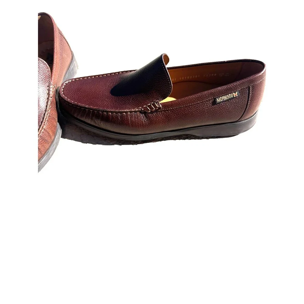 Mephisto Henri Brown Pebbled Leather Slip-On Loafer Moccasin Men's US 10.5